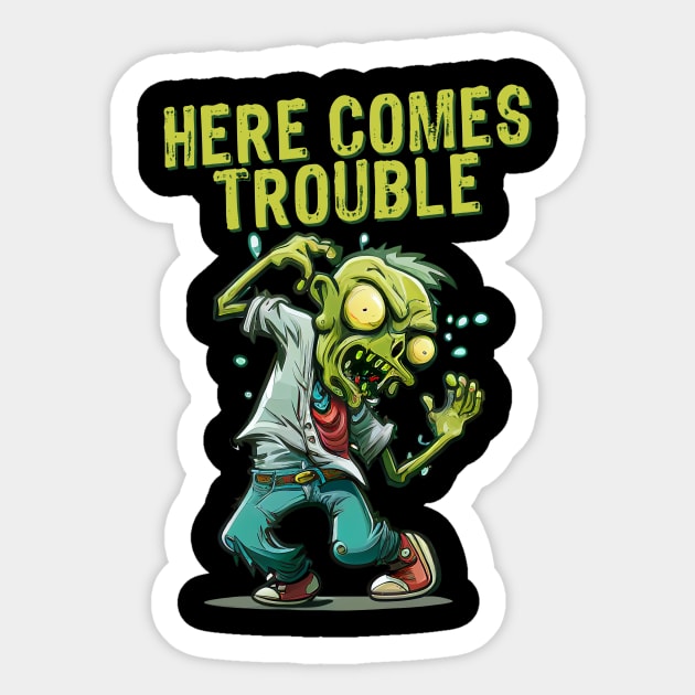 Little Scary Zombie Apocalypse Sticker by All-About-Words